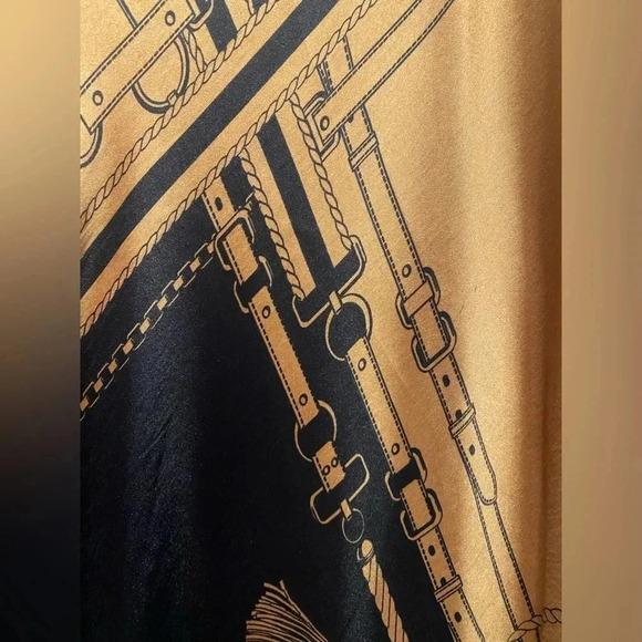 Ann Taylor Navy/Gold Equestrian Midi Silk Satin Feel A-Line Skirt Women’s 2 NWOT - Picture 7 of 14